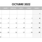 Calendario octubre 2022 Calendario octubre 2022