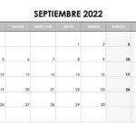 Calendario septiembre 2022 Calendario septiembre 2022