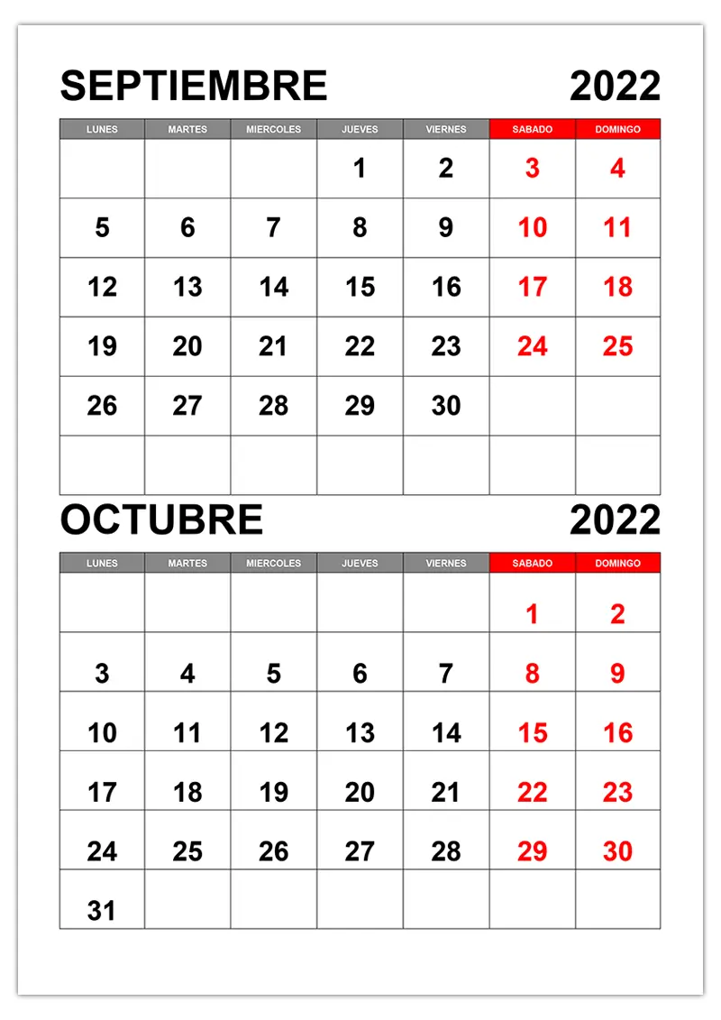 Calendario septiembre, octubre 2022 calendario-septiembre-octubre-2022