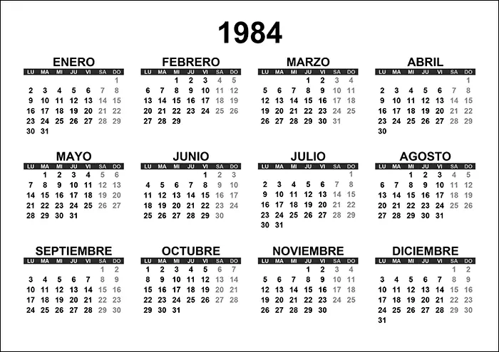 Calendario 1984 calendario-1984
