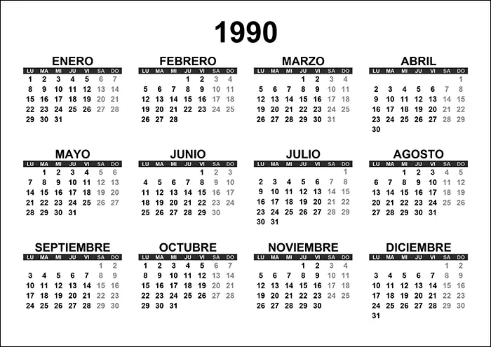 Calendario 1990 calendario-1990