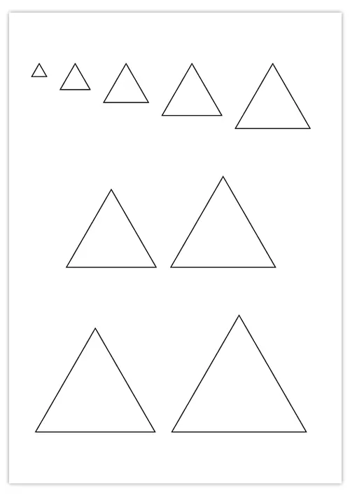 triángulos-de-diferentes-tamanos